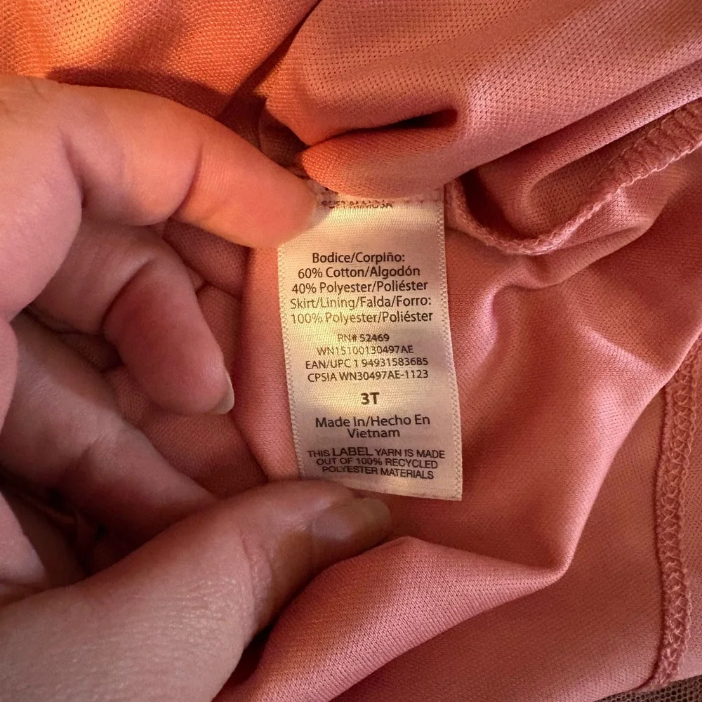 Wonder Nation Girls Dusty Pink Peach Ribbed Tulle Skirt‎ Dress (Girls 3T)